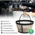 thumbnail image 2 of Panier Filtre Réutilisable 8-12 Tasses avec Fond Fermé Compatible avec Cafetière et Brasseur - Remplacement Permanent pour Filtres Mr Coffee Style Panier Doré Lot de 2, 2 of 7