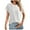 White, variant on ABATAB Womens T-Shirt Casual Crew Neck Short Sleeve Side Shirring Blouses Clothes Solid Loose Fitted Fashion Tops