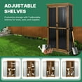 thumbnail image 3 of Gowoodhut Outdoor Storage Cabinet Wood & Metal, Tall Tool Shed with Weatherproof, Double Lockable Doors, Removable 3 Shelves, Adjustable Feet, 3 of 9