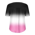 thumbnail image 4 of T-shirt Plissé à Manches Courtes et Col Rond pour Femmes Grande Taille avec Boutons, 4 of 7