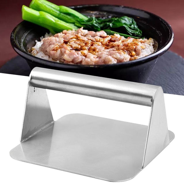 relayinert Manual Burger Press Meat Smasher Bacon No-Rust Accessory Kitchen Tool Home Square