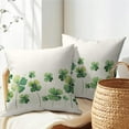 thumbnail image 6 of St Patrick''s Day Lucky Clover Pillow Covers 16x16 Inch Set of 2 Green Shamrock St Patricks Day Decorative Throw Pillow Covers Cotton Linen Cushion Covers for Couch Bed Sofa Chair Car Decor, 6 of 6