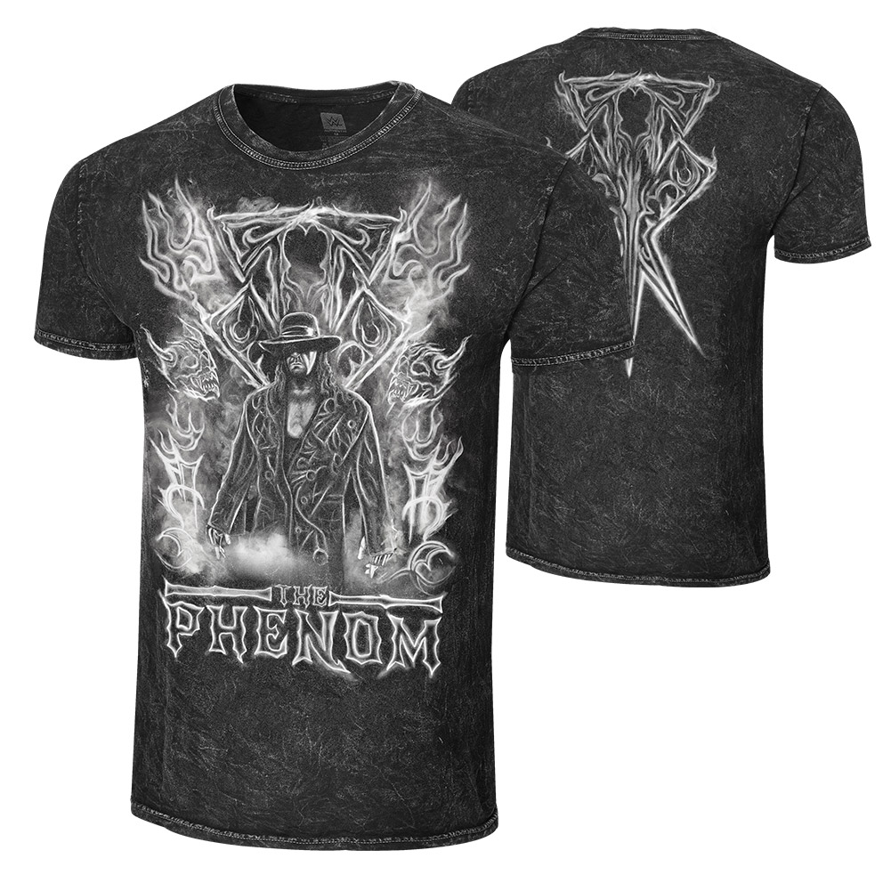 Wwe Official Wwe Authentic Undertaker The Phenom Mineral Wash T Shirt Black Purple Small Walmart Com Walmart Com