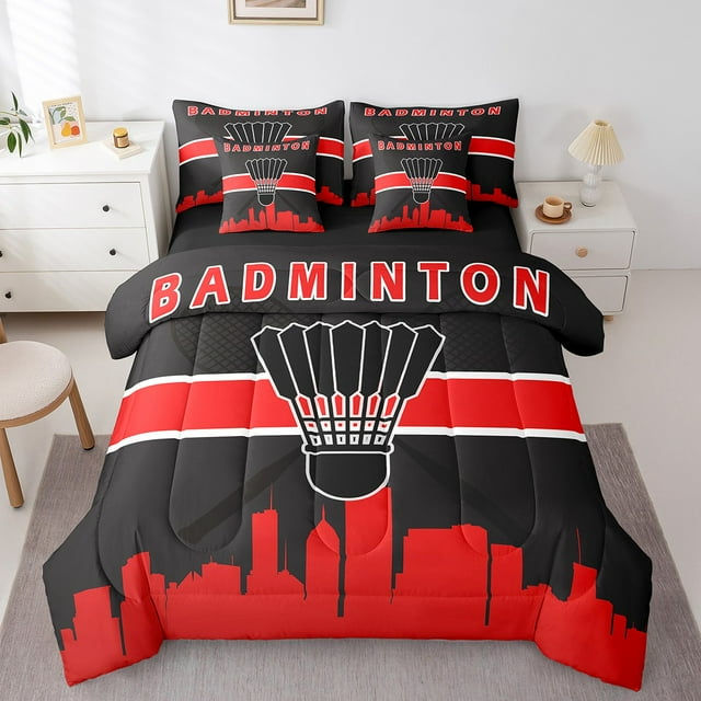 YST Kids Sport 7-Piece Comforter Set, Badminton, Game Gaming, Twin