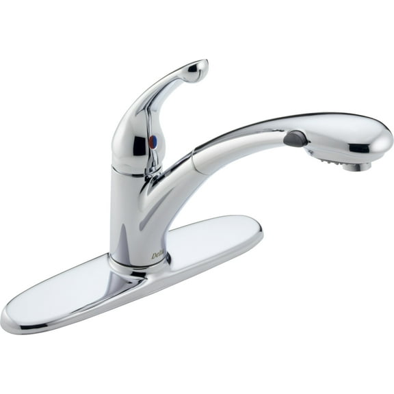 Delta Signature Pullouts Single Handle Pull-Out Water-Efficient Kitchen Faucet, Chrome
