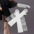 thumbnail image 6 of amagogo Latin Dance Women Gloves Elbow Gloves Show Mittens for Evening Costume Party white, 6 of 9