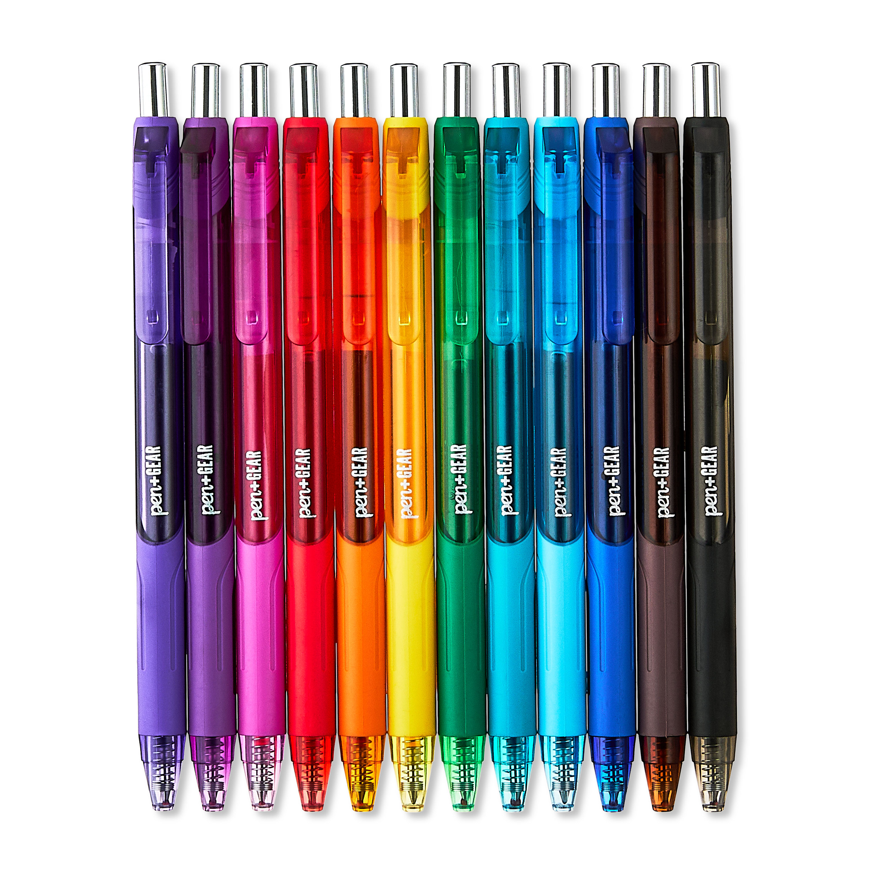 Plumas de gel retráctiles de punta media 0.7mm Pen+Gear, tinta surtida, 12 unidades 2