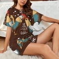 thumbnail image 6 of Kdxio Rooster And Chicken Print Pajamas Sets for Women Short-Sleeved Pjs with Lounge Shorts Two Piece Sleepwear S-4XL, 6 of 8
