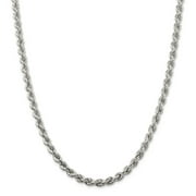 Diamond2Deal 925 Sterling Silver 6.4mm Solid Rope Chain Necklace 20inch