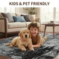 thumbnail image 3 of KoshiMe Area Rug 9'x12', Washable Non-Slip Modern Neutral Abstract Rugs for Living Room, Soft Stain Resistant Low Pile Carpet for Dining Room Office, Blue Black, 3 of 9