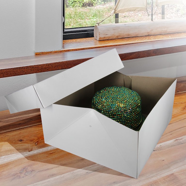 ハットBOX風オブジェ2個set(White)    ハンドメイド雑貨 SSWBasics, Hat Boxes with Handles, 14