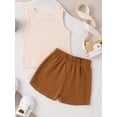 thumbnail image 4 of Bagilaanoe 2pcs Toddler Baby Boy Contrast Color Shorts Set Sleeveless Letter Tank Tops + Shorts 6M 12M 18M 24M 3T Kids Casual Summer Clothes, 4 of 9