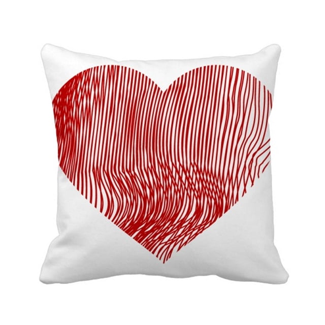 Pillow Case Creative Heart Shaped Short Plush Throw Pillow Case Cushion Cover