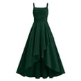 thumbnail image 7 of AHTJRT Bridesmaid Dresses for Girls Ruffle Slit Satin Silk Flower Dress Sleeveless Spaghetti Straps Party Maxi Dresses Dark Green 16-17 Years, 7 of 7