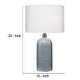 thumbnail image 5 of Benzara BM263649 Table Lamp with Ceramic Riged Base & Drum Shade, White, 5 of 5