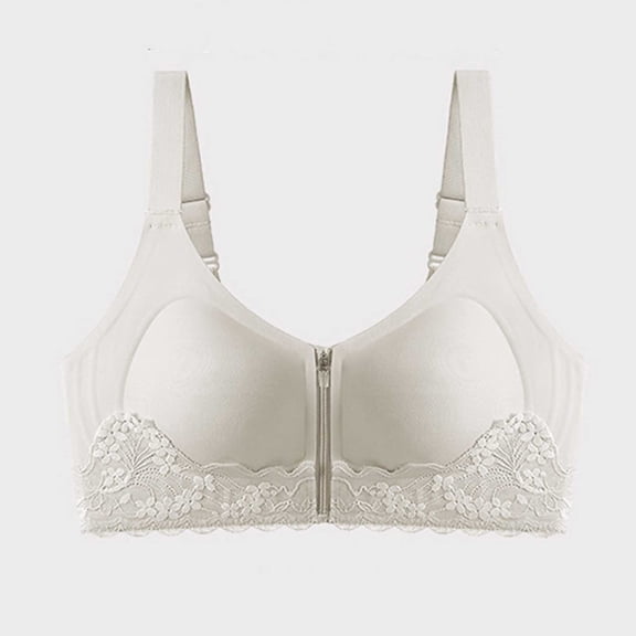 SOOMLON Push up Bras for Women Plus Supportive Front Close Brassiere Panel Lift Zipper Bralettes Daily Sports Bras