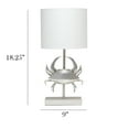thumbnail image 7 of Simple Designs Shoreside 18.25" Tall Coastal Brushed Nickel Pinching Crab Shaped Bedside Table Desk Lamp, 7 of 7