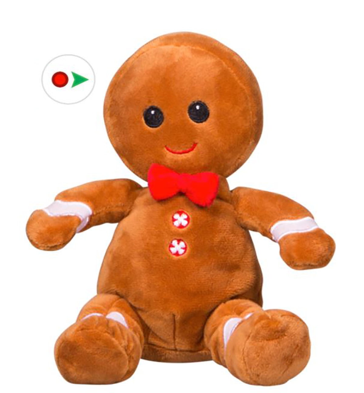 Record Your Own Plush 8 inch Snap the Gingerbread Man - Ready 2 Love in a Few Easy Steps