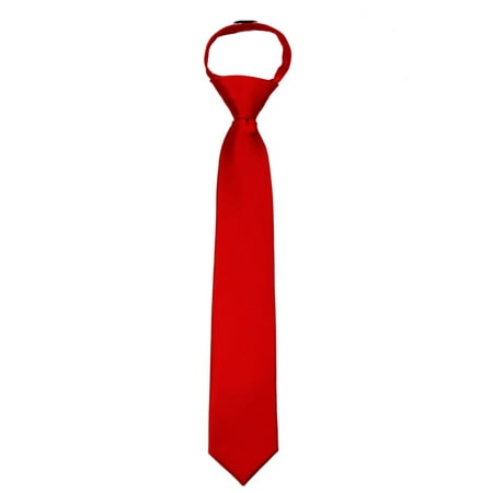Solid Zipper Tie - Men's Solid Color XL Extra Long Zipper Big & Tall Necktie Ties - Many Colors Available