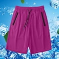 thumbnail image 3 of LEKDFST Womens Lightweight Athletic Shorts Mid Waist Sports Vacation Stretchy Shorts with Pockets Dark Purple XL, 3 of 4