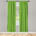 thumbnail image 5 of Ambesonne Green Window Curtains, Fun Small Hearts, Each 28" W x 63" L, Lime Green Dark Green, 5 of 5