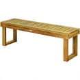 thumbnail image 5 of Gymax Acacia Wood Bench Dining Bench Patio Garden w/ Slatted Seat Indonesia Teak, 5 of 7