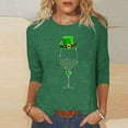 thumbnail image 2 of ICHUANYI Women's Fashion Saint Patrick Day Print T-shirt 3/4 Sleeves Blouse Crew Neck Casual Tops, 2 of 5