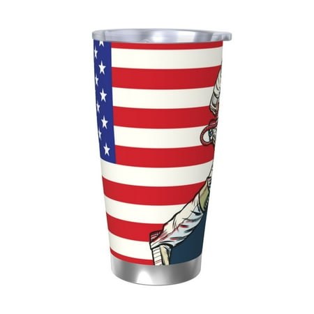 

Vsdgher American Astronaut Runs Forward 20 Oz Stainless Steel Vacuum Insulated Travel Mug Coffee Cup for Home Office Outdoor Works Great for Ice Drinks and Hot Beverage -Without Straw