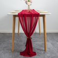 thumbnail image 2 of Banquet Decoration Tables Runner Chiffon Tablecloth Rose Gold Simple Holiday Party Supplies Solid Color Polyester Fabric, 2 of 15