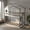 White & Gray, variant on Demi Bonn Twin over Twin House Bunk Bed, Pitched Roof & Front Window, 14+7 Plywood Slats, High Guardrails & Integrated Ladder, White