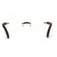 thumbnail image 2 of OG Rhinestone Stud Rimless Rectangle 90s Hip Hop Rapper Gold Brown Clear Lens Eyeglasses, 2 of 4