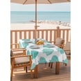 thumbnail image 2 of Outdoor Tablecloth with Umbrella Hole for Patio/Picnic/Party/Camping, Turquoise Shell Coastal Waterproof Table Cloth Rectangle Table Cover Washable, Summer Beach Ocean Conch (60"x 120"), 2 of 9