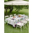 thumbnail image 3 of Spring Outdoor Tablecloth - 54x80 Inch Rectangle Dining Table Cover, Bicycles Botanical Rose Leaves Butterfly Wood Grain Waterproof Outdoor Table Cloth with Umbrella Hole & Zipper for Picnic/Patio, 3 of 7