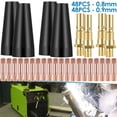 thumbnail image 1 of 48pcs Flux Core Gasless Nozzle Tips Kit Heat Resistant Replacement Gasless Nozzles Durable Brass Welding Contact Tips Kit Gas Diffusers Welder Accessories, 1 of 10