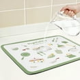 thumbnail image 3 of Large Diatomaceous Stone Dish Drying Mat, Pattern Quick Dry Dish Drying Mats for Kitchen Counter, Dishes, Cups Green 15.7*11.8 inch, 3 of 6
