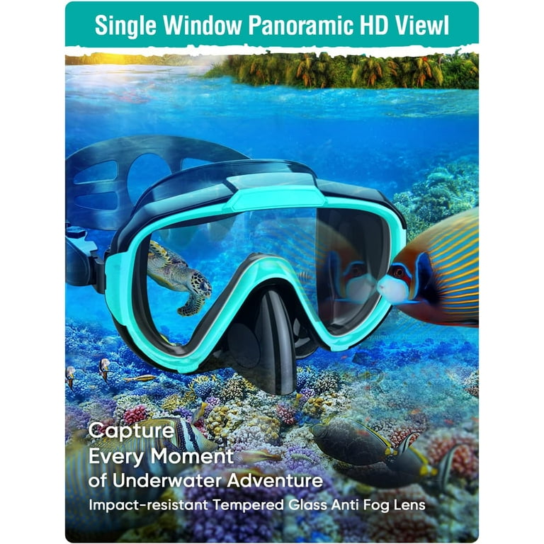 ZK selling Fins Snorkel Set Adults Men Women,Swim Goggles 180 Panoramic View Anti-Fog