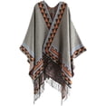 thumbnail image 1 of LinYooLi Poncho Ouvert à Franges pour Femmes, Cardigan, Cape, Couverture pour Fête, Voyage, Bureau, 1 of 6