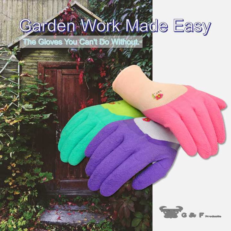 G & F Women's Waterproof Gardening Gloves, 3-Pair Pack photo 8
