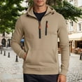 thumbnail image 2 of RMGVDSD Men's Quarter Zip Hoodies Casual Long Sleeve Hooded Sweatshirt Pullover With Front Pockets Athletic Jacket Sportswear Top For Gym Running Outdoor XXXL, 2 of 4