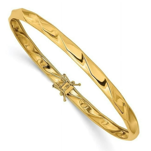Primal Gold 14 Karat Yellow Gold Twisted Flexible Bangle