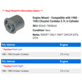 thumbnail image 2 of Engine Mount - Compatible with 1980 - 1983 Chrysler Cordoba 3.7L 6-Cylinder 1981 1982, 2 of 2