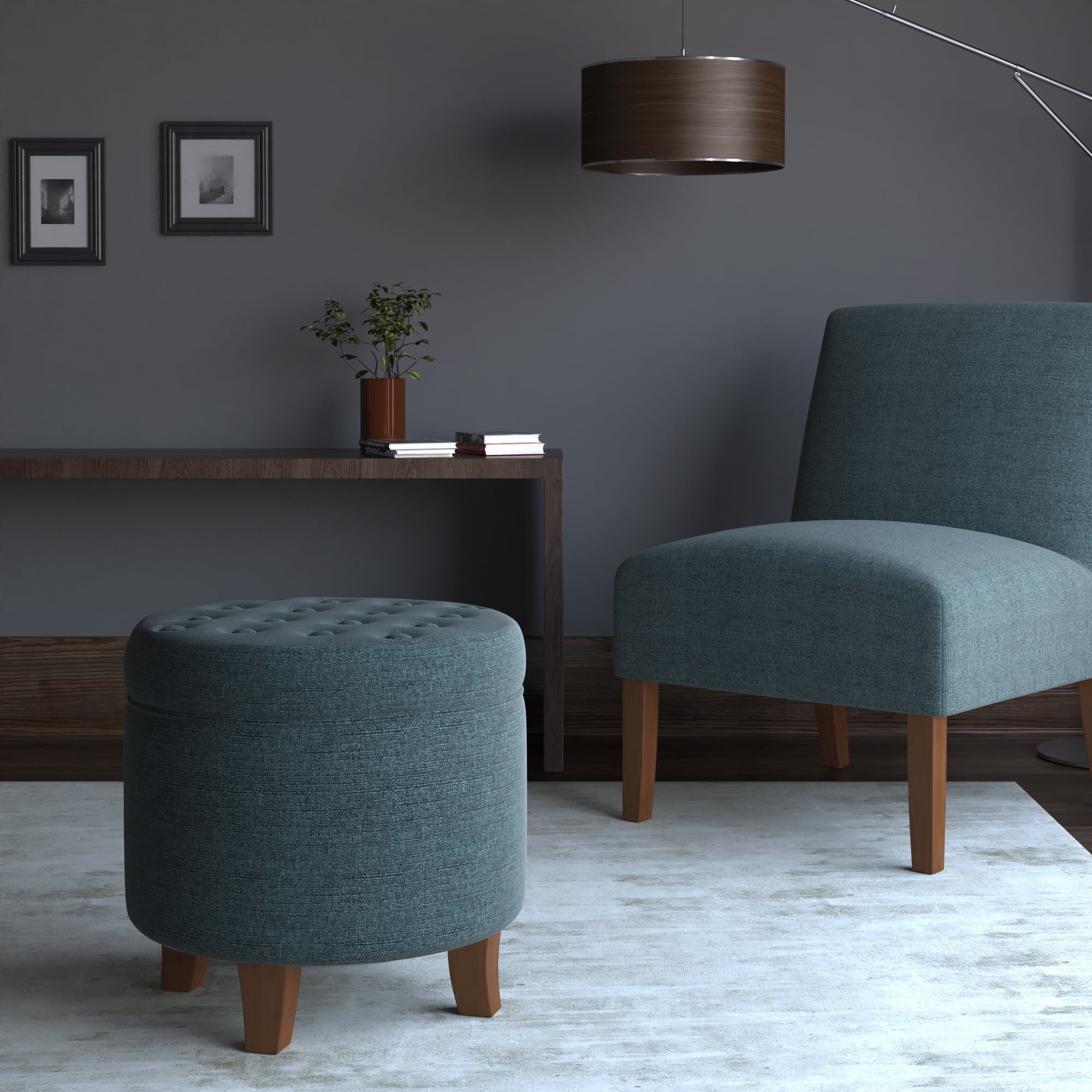 HomePop Tufted Round Ottoman with Storage, Multiple Colors