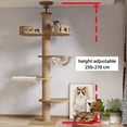 thumbnail image 3 of Cat Tree Floor to Ceiling Cat Tower Adjustable Kitten Multi-Level Condo With Scratching Post Pad Hammock Pet Cat Activity Center ShopWise Round, 3 of 11