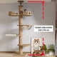 thumbnail image 3 of Cat Tree Floor to Ceiling Cat Tower Adjustable Kitten Multi-Level Condo With Scratching Post Pad Hammock Pet Cat Activity Center ShopWise Round, 3 of 11