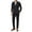 Black, variant on NAFUU Men Suit 2 Pieces Slim Fit Men's Casual Suit Suit Solid Colour Texture Classic Fashion Linen Men's Suit Jacket Suit Trousers Soft Beach Shorts Suit
