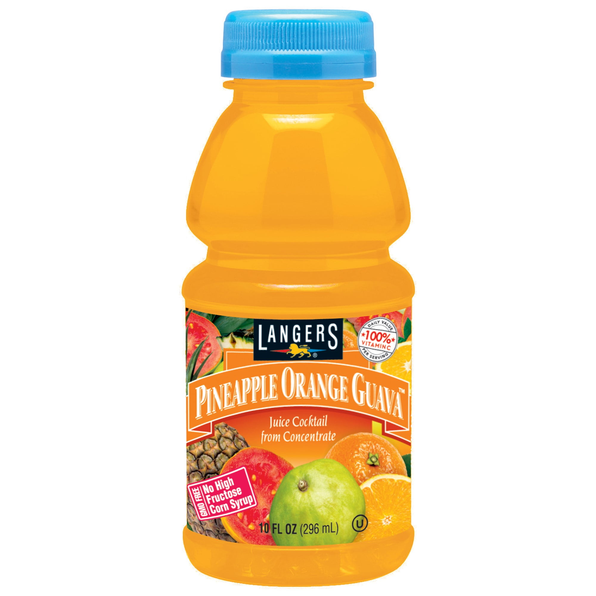 Langers Juice Cocktail, Pineapple Orange Guava, 10 Fl Oz, 12 Count