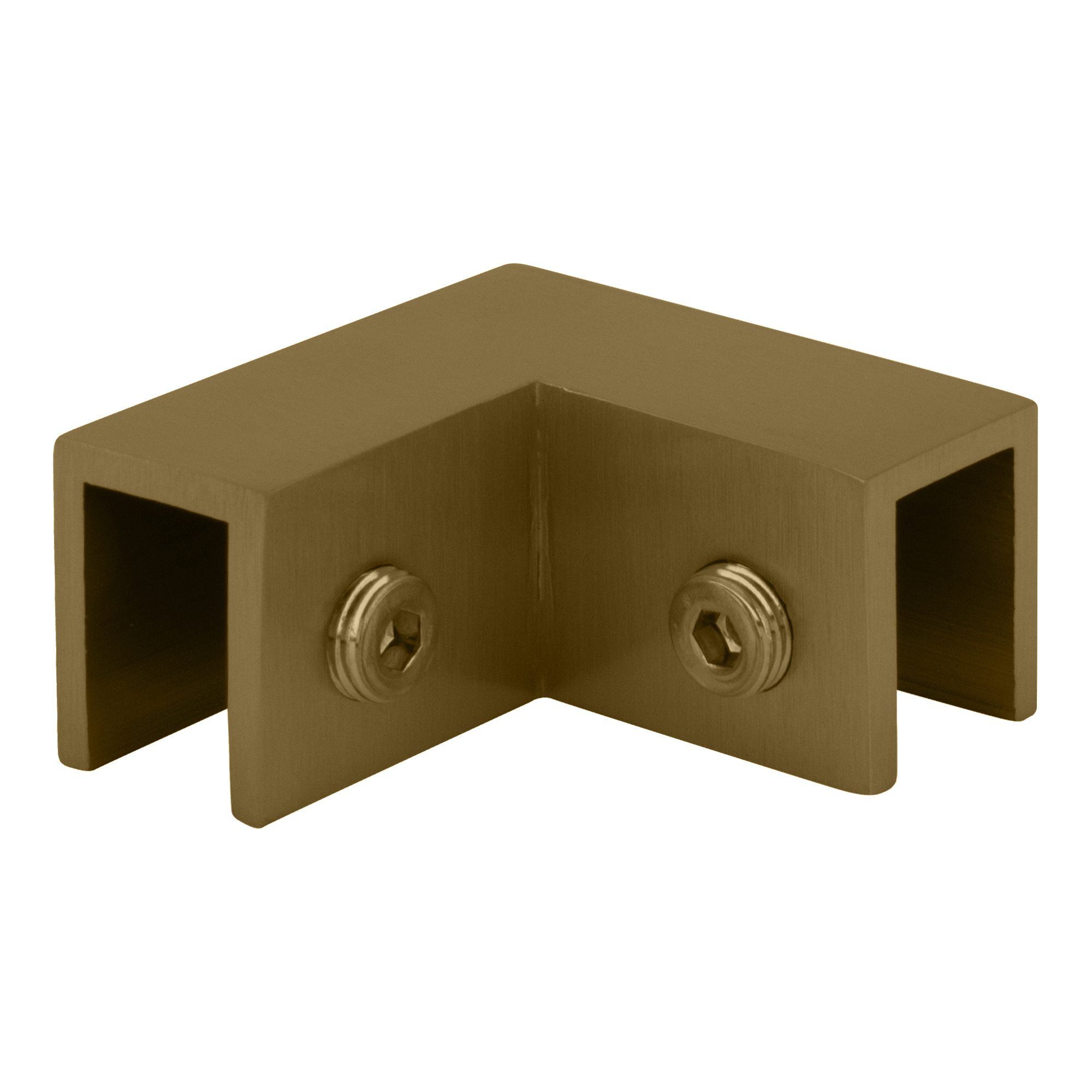 CRL S0GC90SB Satin Brass 90 Degree "Sleeve Over" Glass Clamp