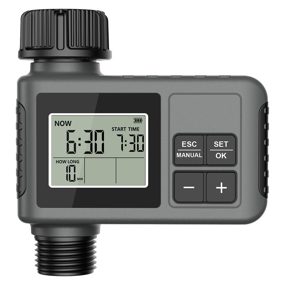 Programmable Watering Timer with Rain Delay and Manual Override Customizable Durations for Lawn and Garden Irrigation