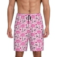 thumbnail image 3 of Lsque Cool Flamingos Mens Sleep Pajama Shorts,Short Pajama Pants, Cotton Ultra-Soft Knit-3X-Large, 3 of 9