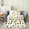 thumbnail image 3 of Xchearser Cute Bee Flannal Throw Blanket Throw 50"x60" Kids Garden Bee Sunflower Plush Blanket for Boys Girls Floral Flowers Decor Fleece Blanket Honey Animal Fuzzy Blanket Bee Gifts, 3 of 6